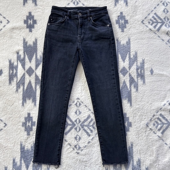 AG Adriano Goldschmied Ex-Boyfriend Slouchy Slim Jeans | Size 24 | Black Wash - Picture 1 of 11